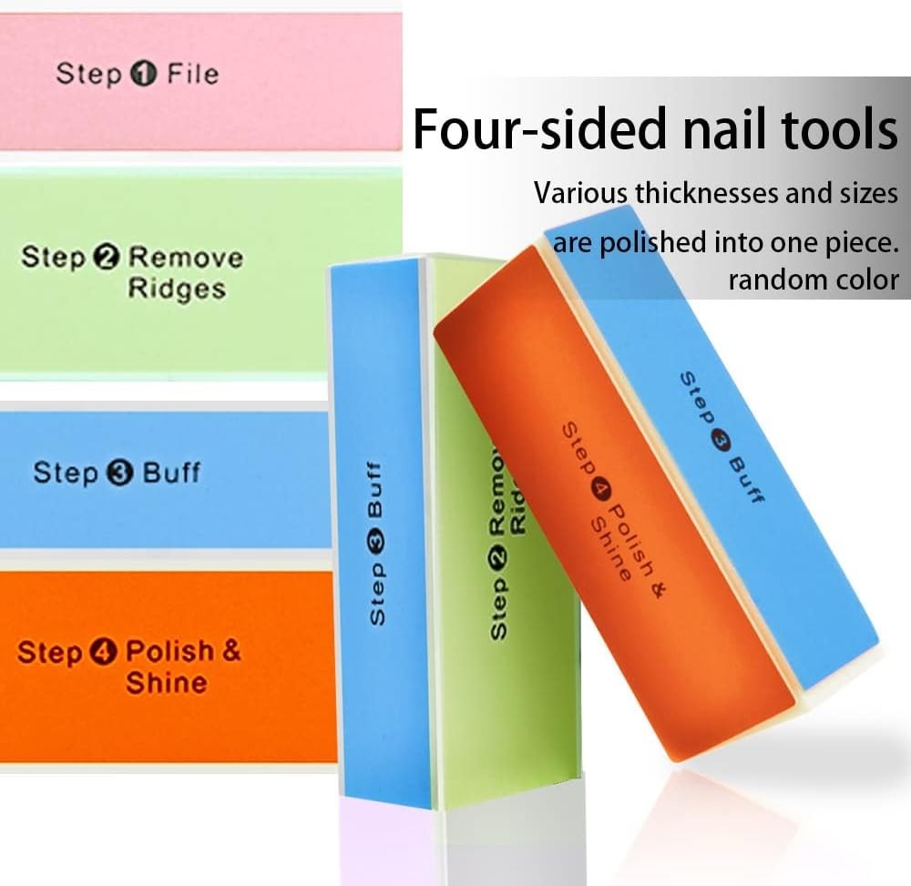 4-Step Buffing Block Nail Buffer for High Gloss Finish - Ideal for DIY Manicures