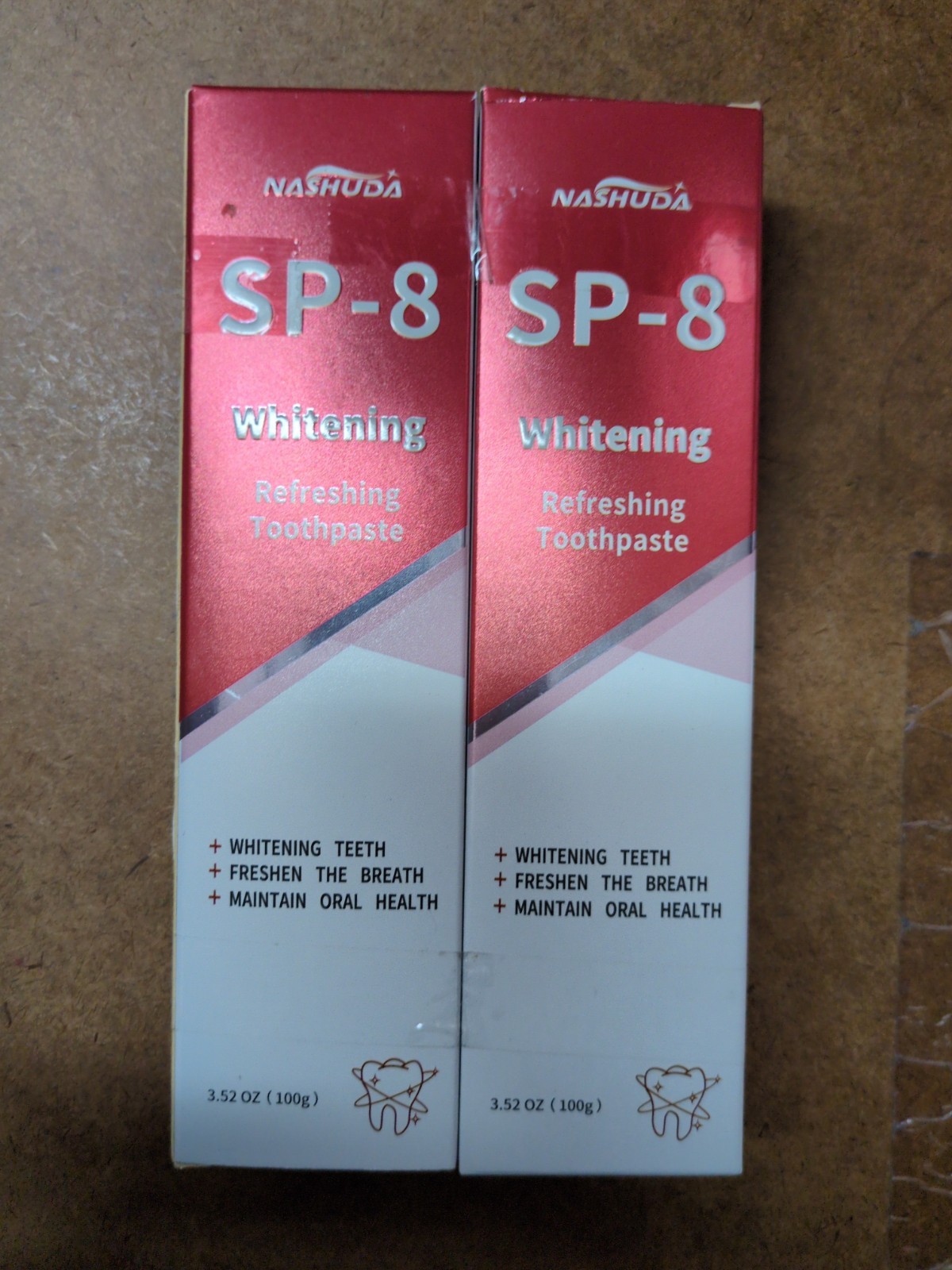 Set Of 2 Nashuda SP-8 Probiotic Whitening Refreshing Toothpaste 100g Tubes