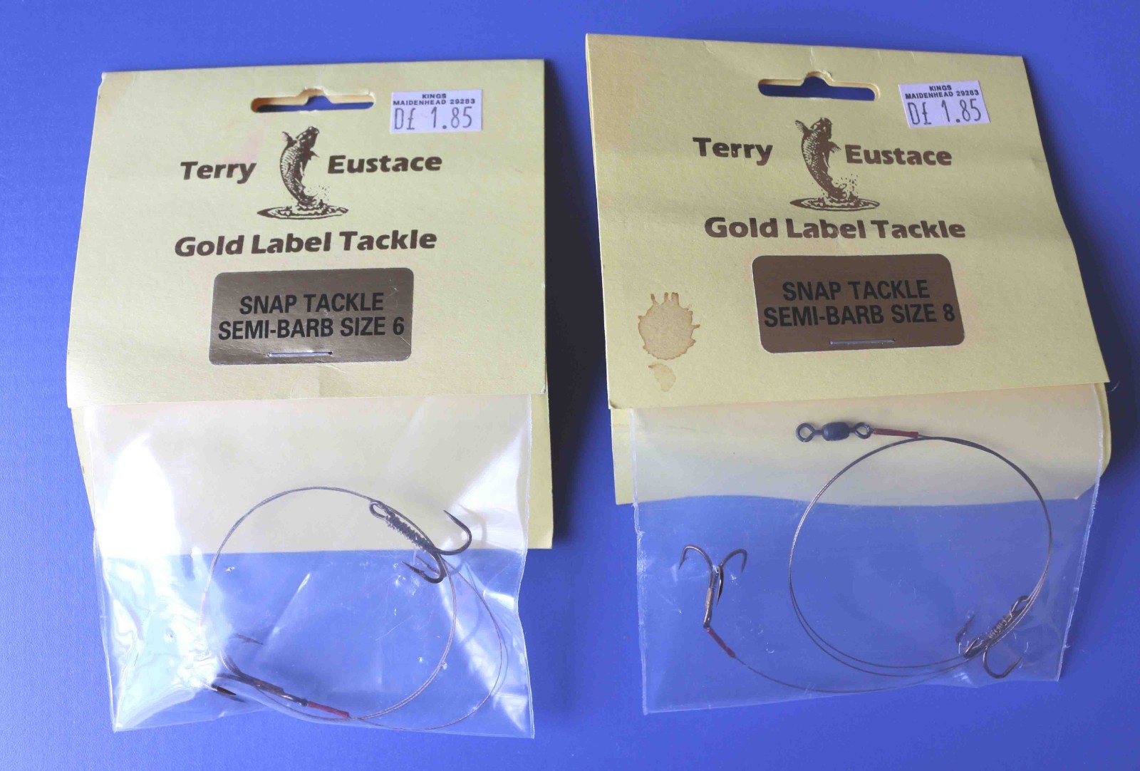 Terry Eustace Gold Lable Tackle Snap Tackle Semi-Barb Size 6 & Size 8