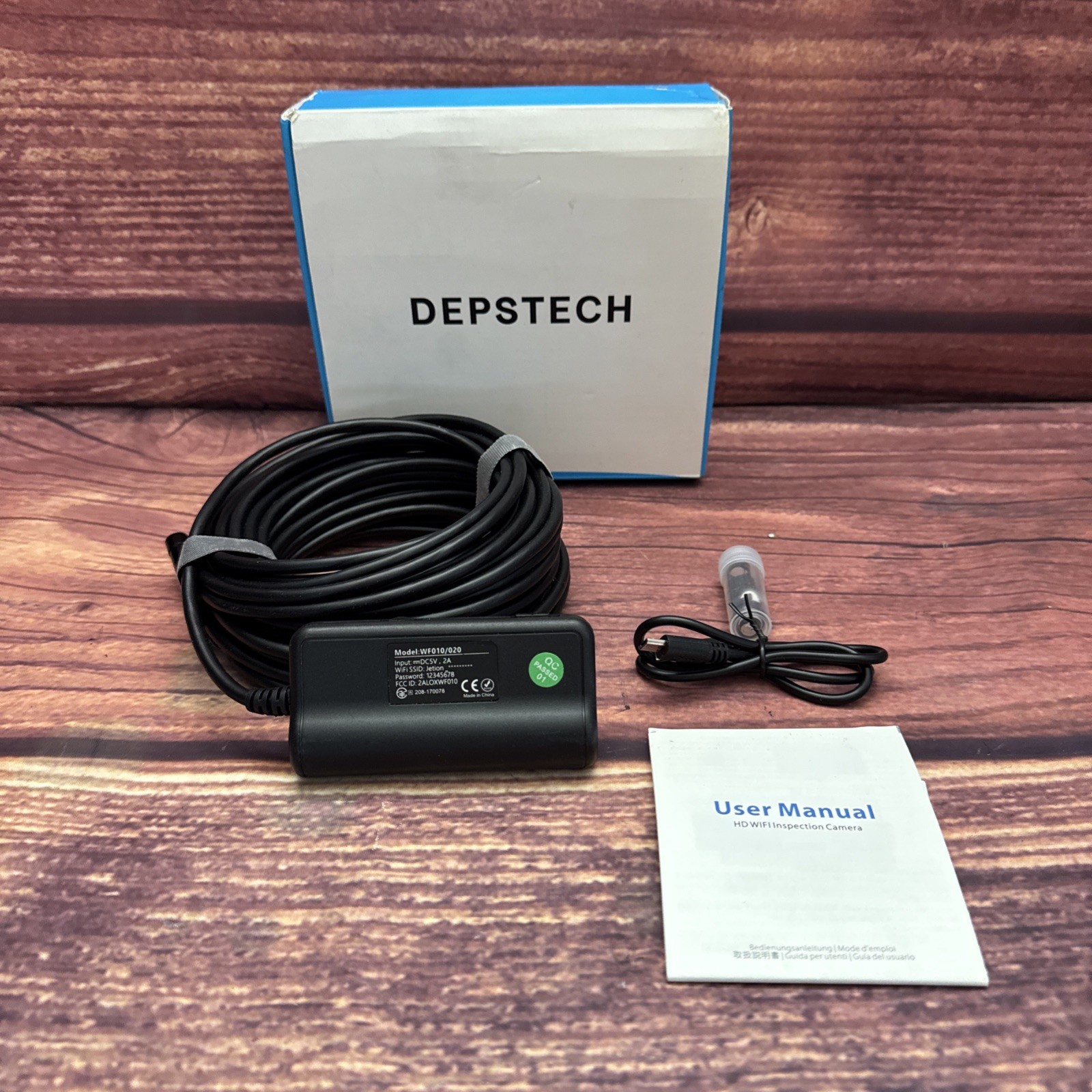 DEPSTECH WF010 Wireless Endoscope Inspection 2.0MP WiFi Snake Camera Borescope