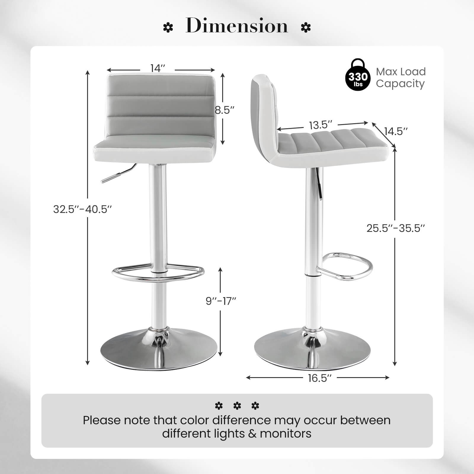 Costway 4PCS Swivel Bar Stools Adjustable Barstool PU Leather Pub Chairs Armless