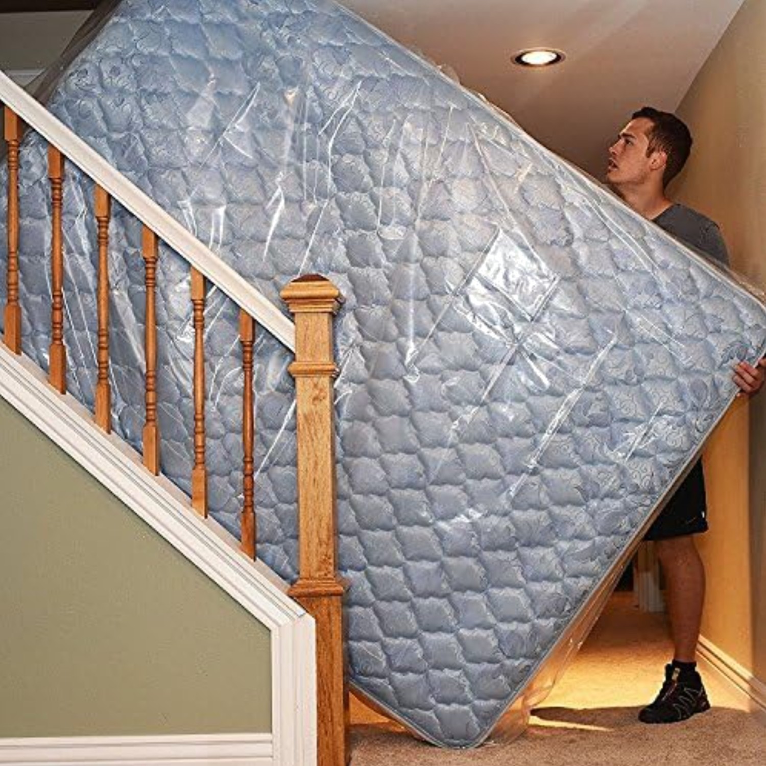Mattress Bag for Moving and Storage, Twin and Full Size, 2 Pack Clear