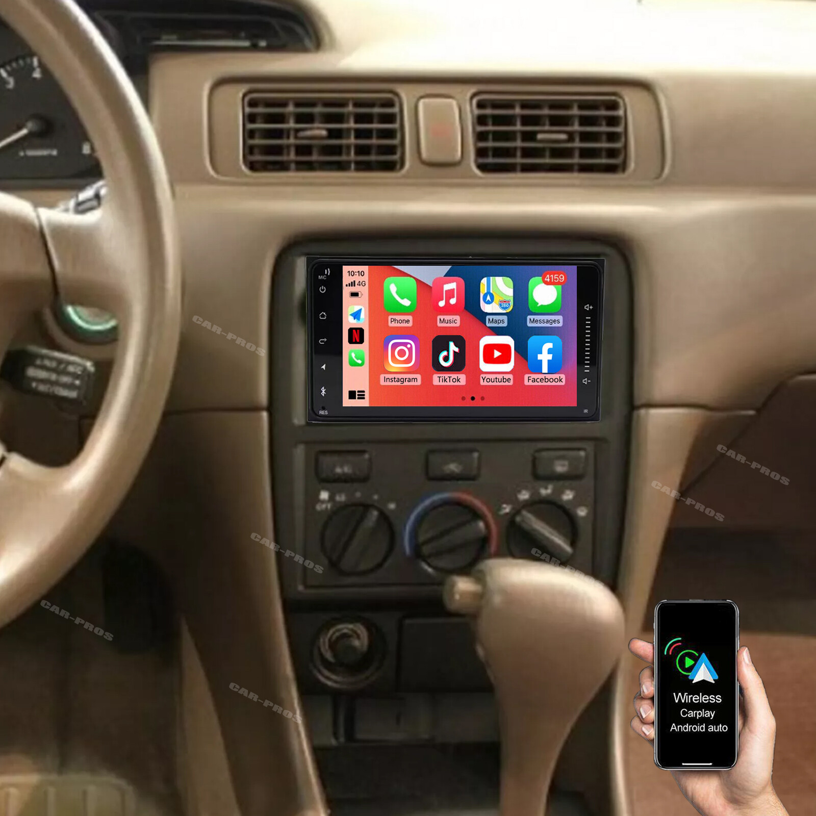 Android 13 Apple Carplay Car Stereo Radio GPS Navi For 1997-2001 Toyota Camry