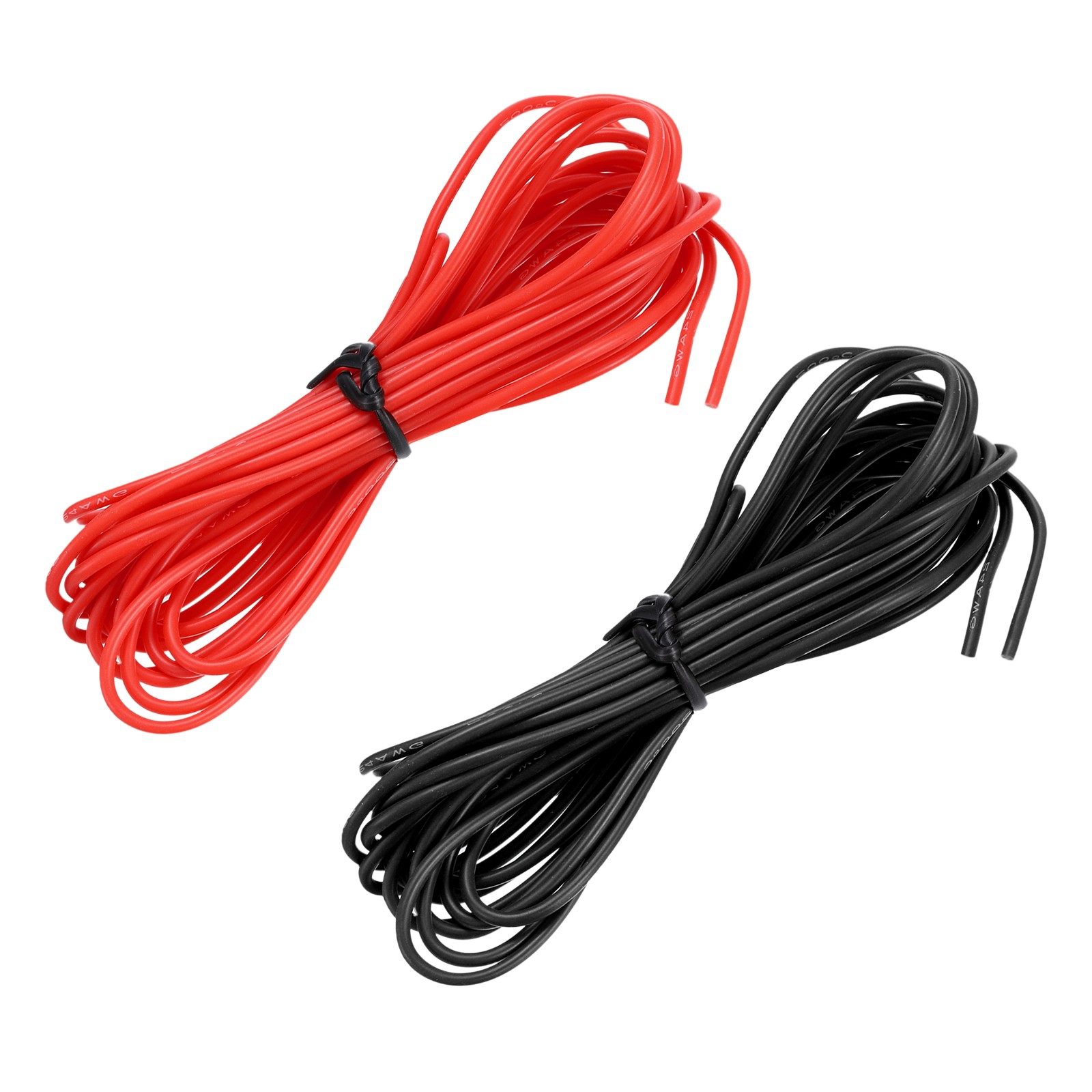 24 Gauge Silicone Wire 24AWG High Temp Wire Black/Red 3.0m/10ft 2pcs