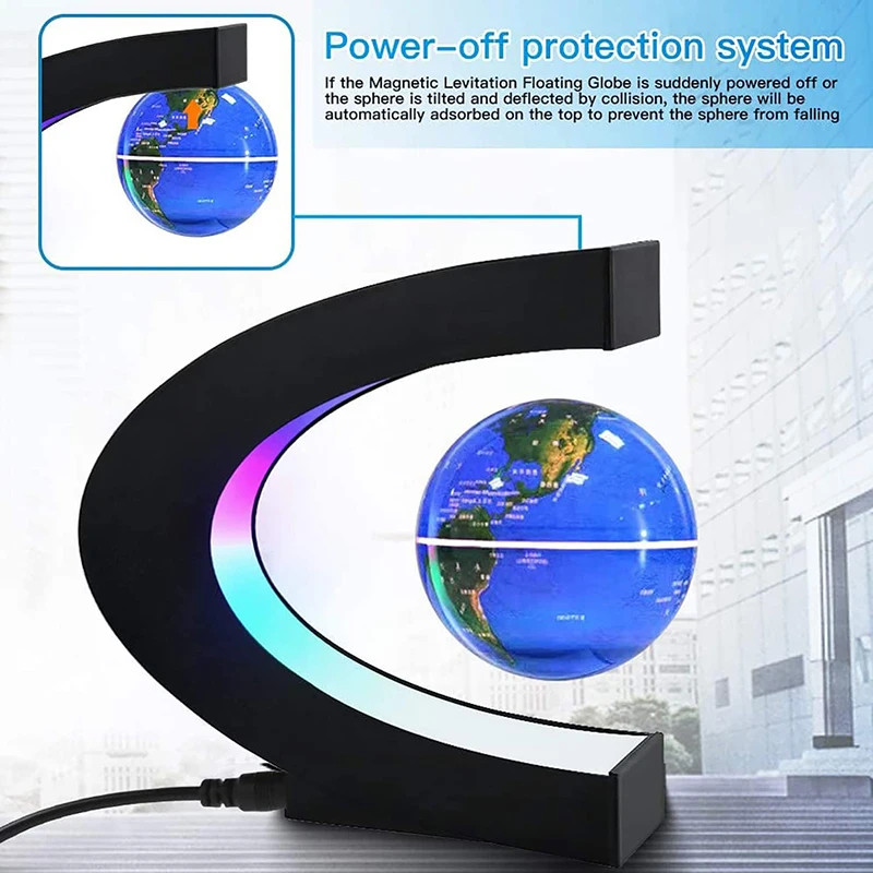 Magnetic Floating Levitation Globe LED World Map Electronic Antigravity Lamp Nov