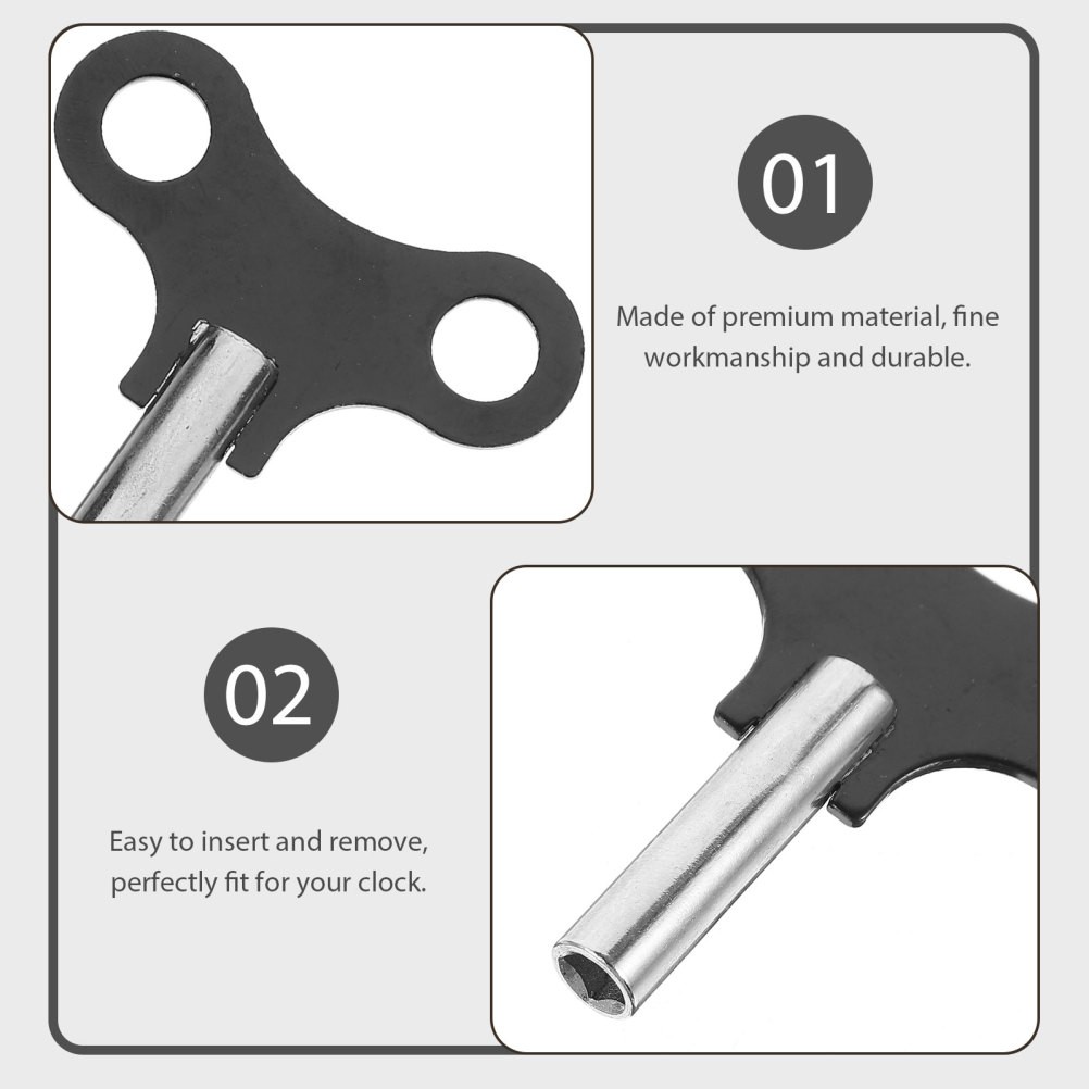 2 Pcs Practical Clock Keys Sturdy Winders Convenient Tools for Floor Clock