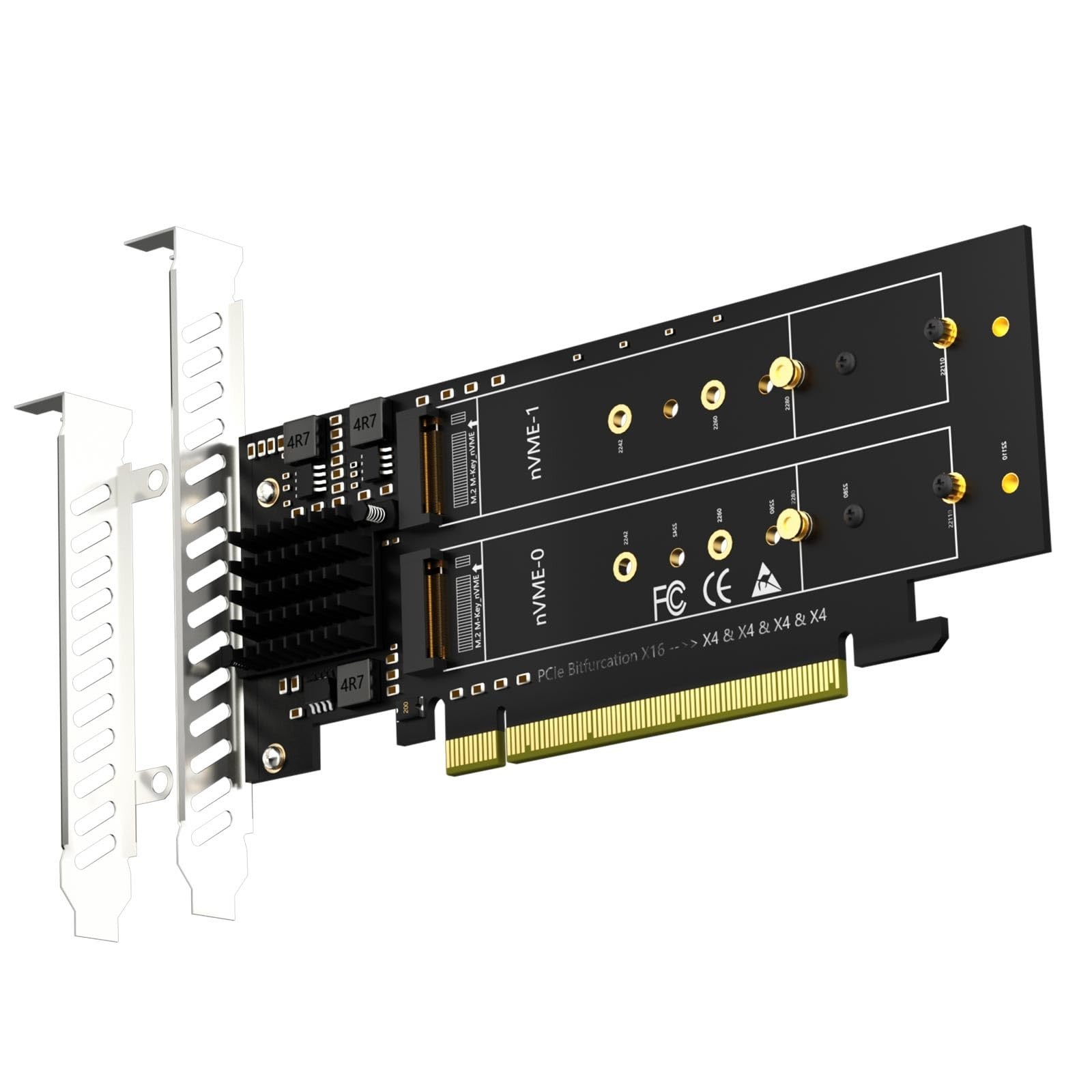 GLOTRENDS PA41 Quad M.2 NVMe to PCIe 4.0 X16 Adapter Without PCIe Bifurcation...