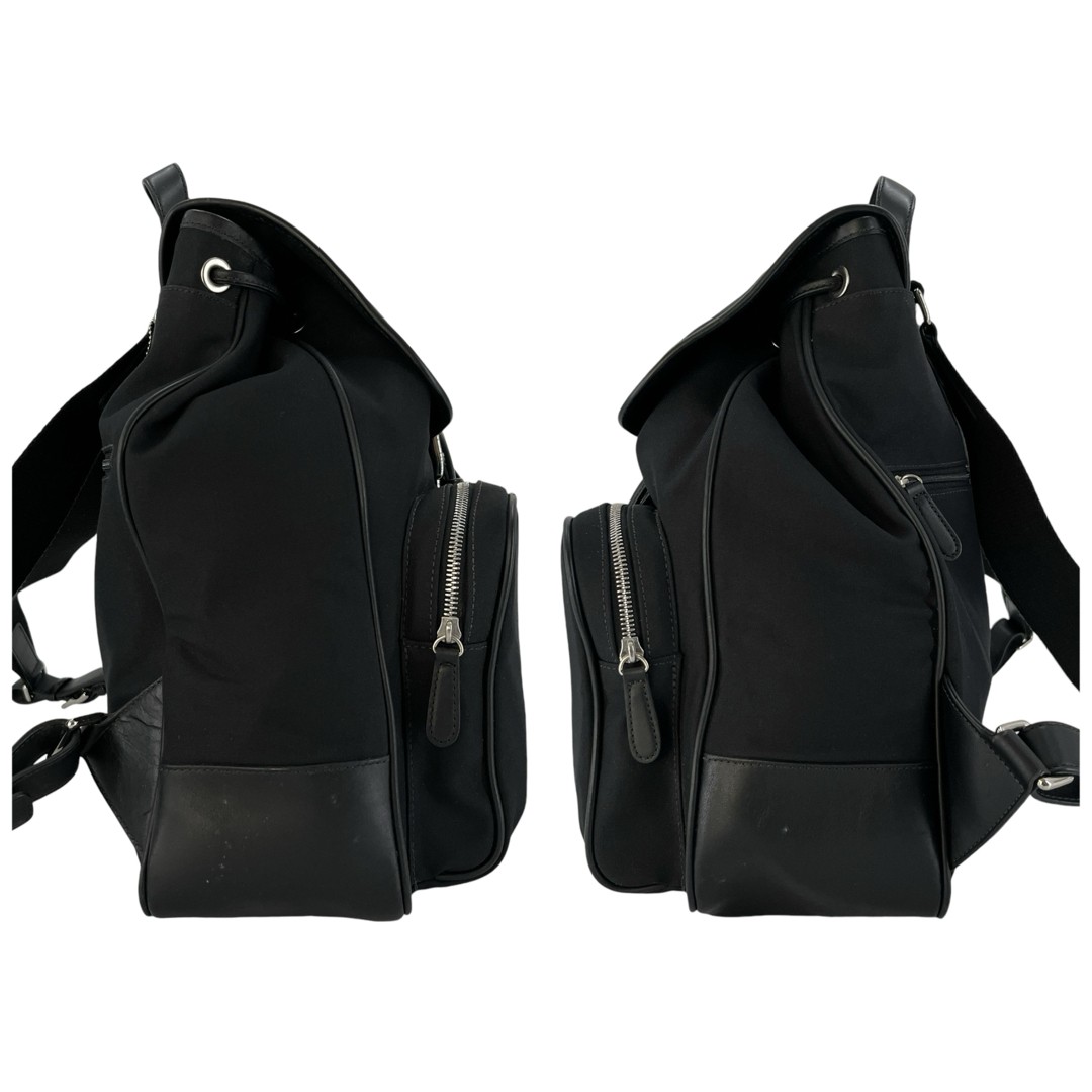 Coach backpack drawstring black nylon large capacity From Japan