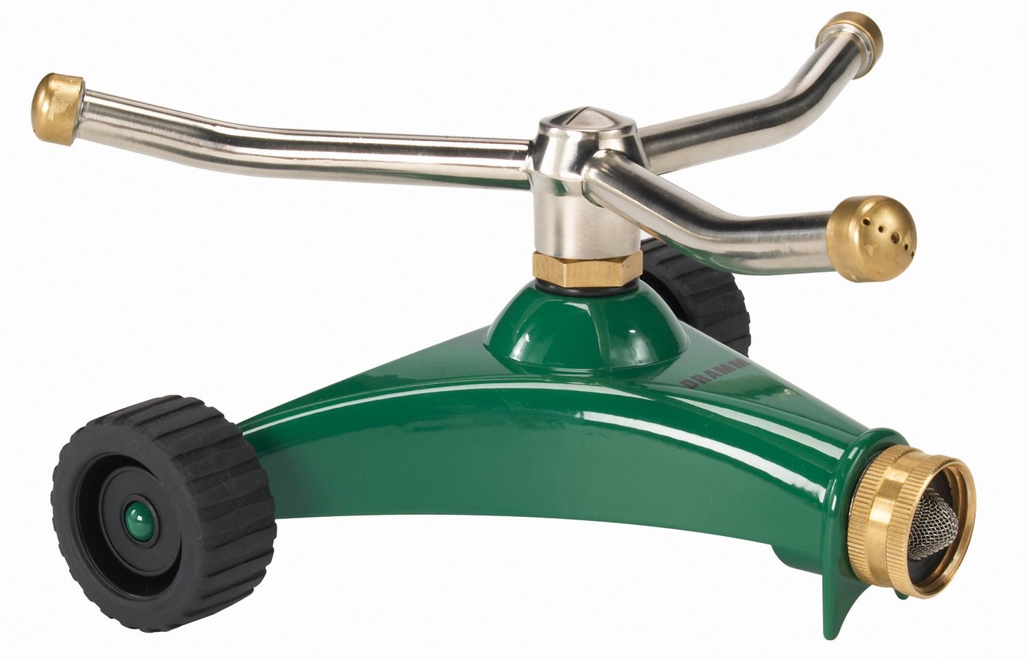 Heavy Duty 3Arm Whirling Sprinkler on Wheeled Metal Base for Lawn & Garden