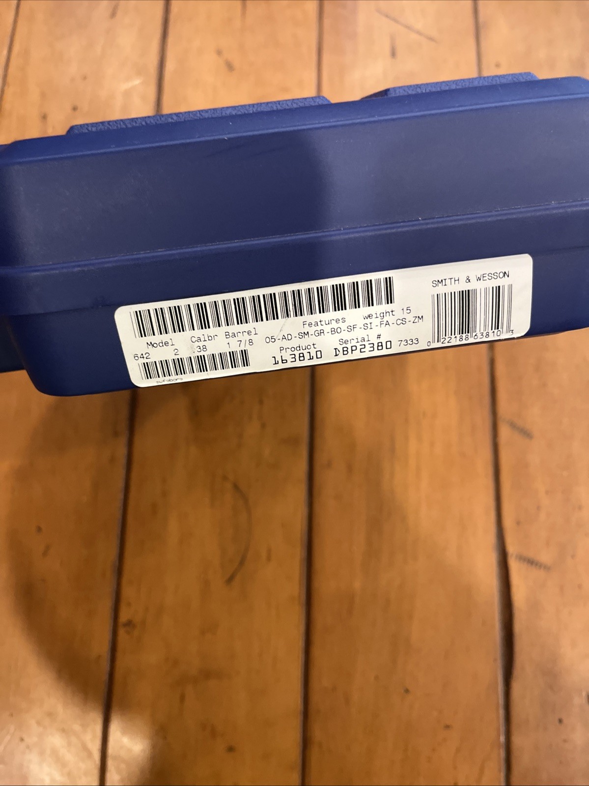 Original Smith & Wesson Model 642 38 Spl 1-7/8" Revolver Plastic Case W Inserts