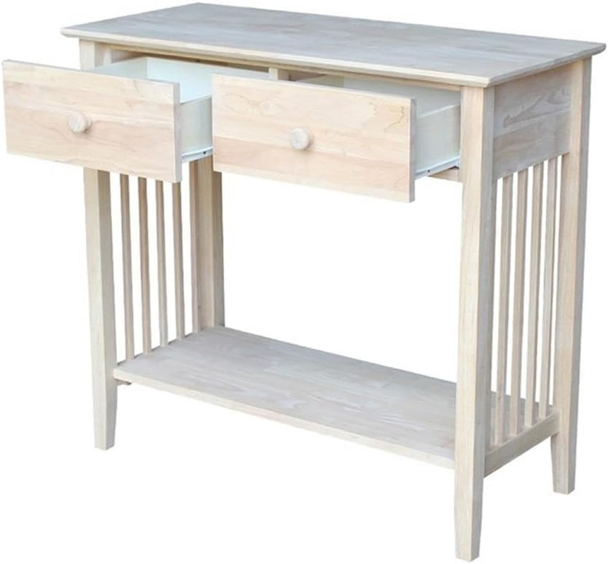 International Concepts Unfinished Wood Mission Styled Console