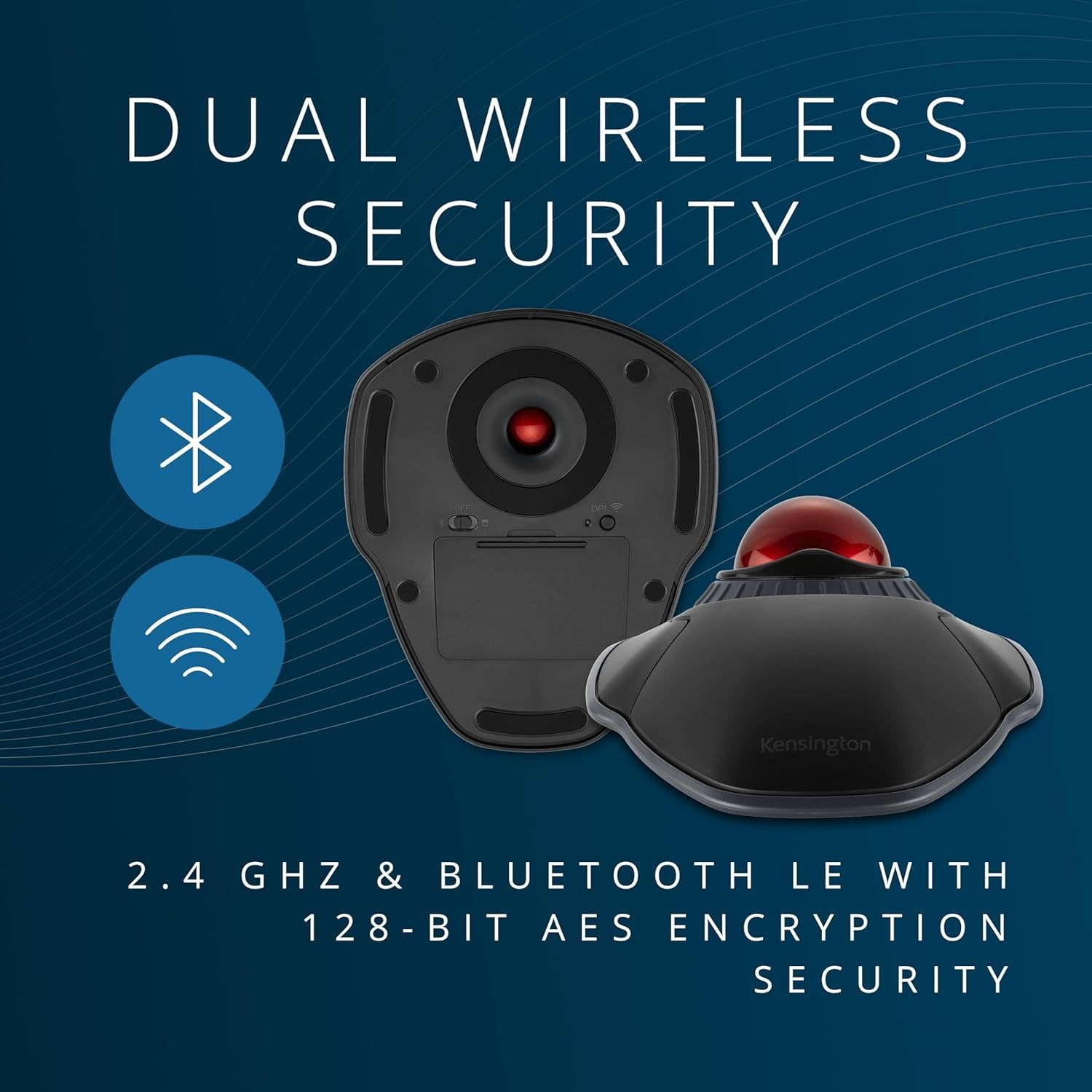 Orbit Wireless Trackball - Ergonomic, Scroll Ring, Bluetooth, 30ft Range