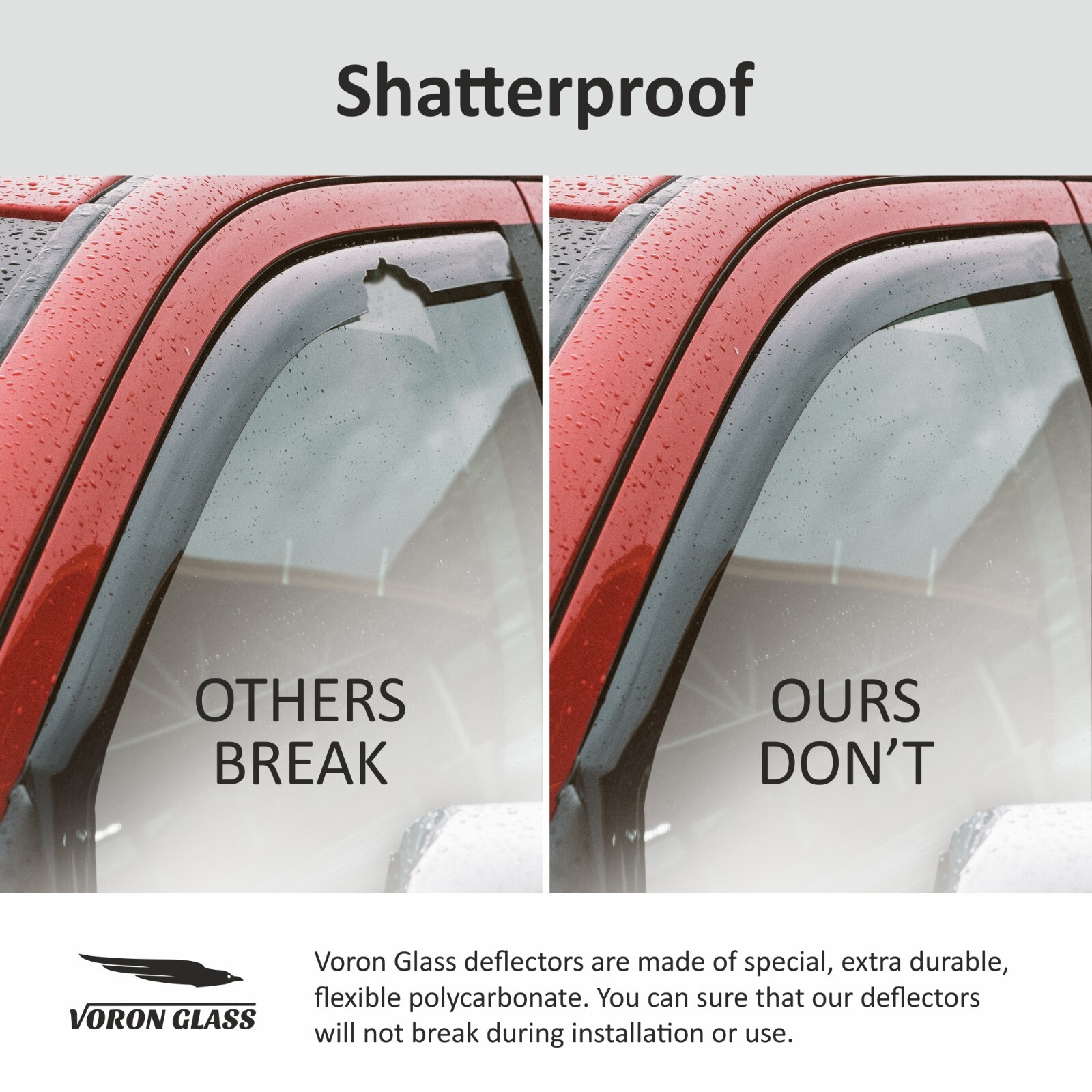 Rain Guards Vent Visors Shade for 2019-2023 Ford Ranger SuperCrew