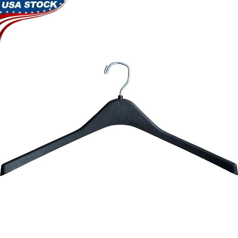 Durable Curved Top Clothes Hangers W/ Polished Steel Swivel Hook Pack of 12 New