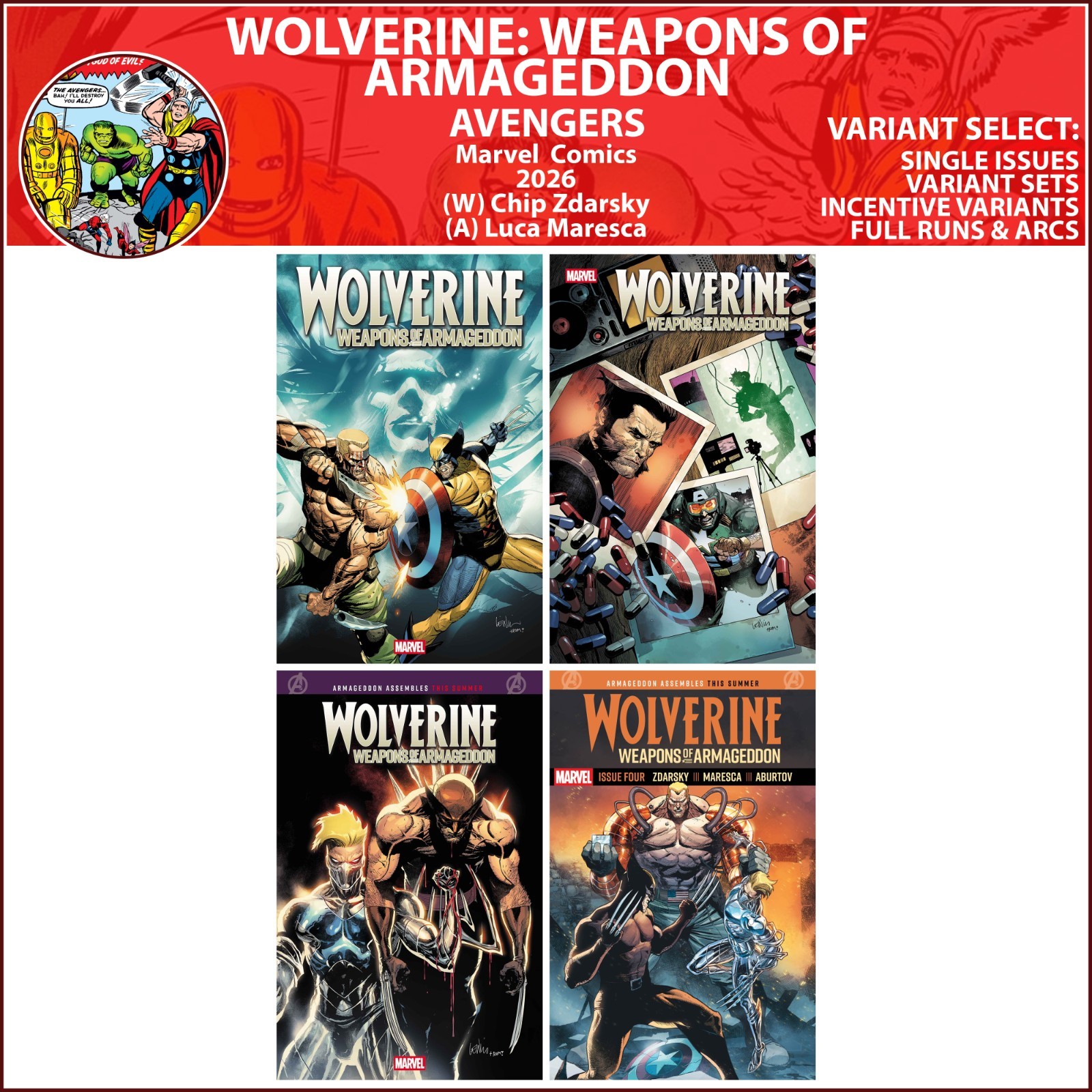Wolverine: Weapons of Armageddon (2026) #1 2 3 4 Marvel Comics COVER SELECT