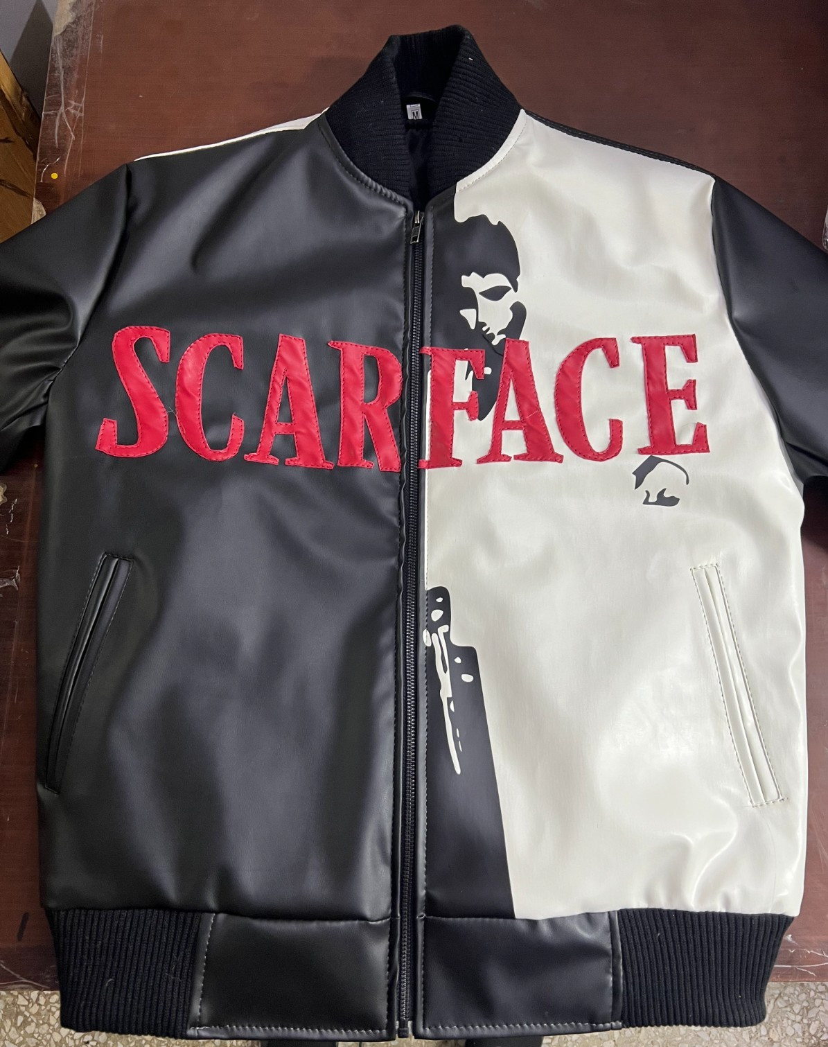 New Mens Al Pacino Scarface Style Jacket Tony Montana Real Black Leather Jacket