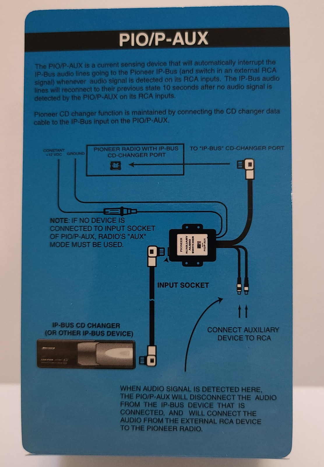 Precision Interface Electronics Pioneer Auxiliary Audio Switcher PIO/P-AUX - NOS