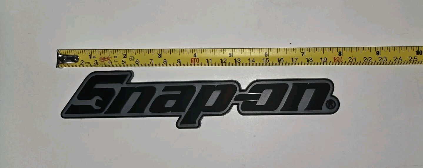 2PK SNAP ON TOOL LOGO EMBLEM MATTE BLACK Badge Decal 8"+2X Dark Titanium Prybars