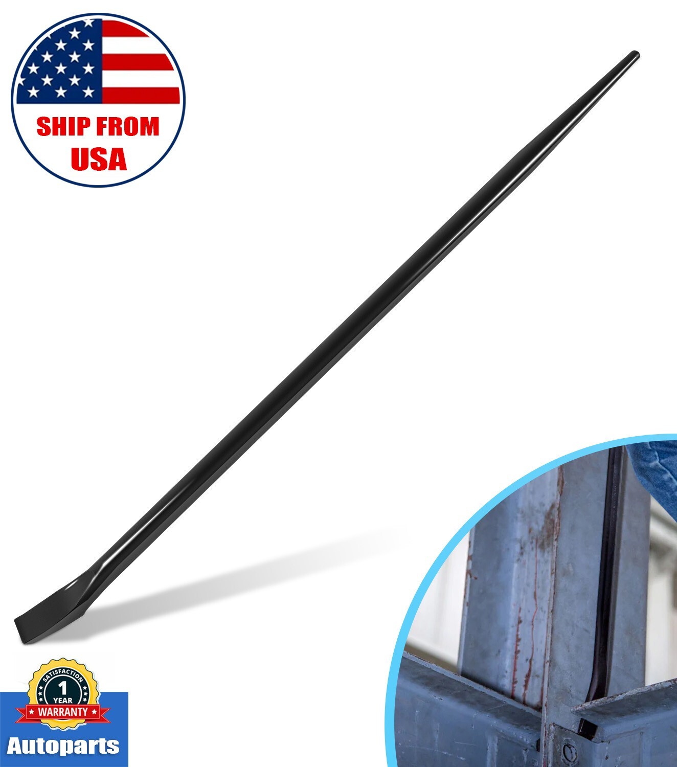 3248 Round 7/8'' x 30'' Connecting Bar Sleever Bar for Aligning Prying Chiseling