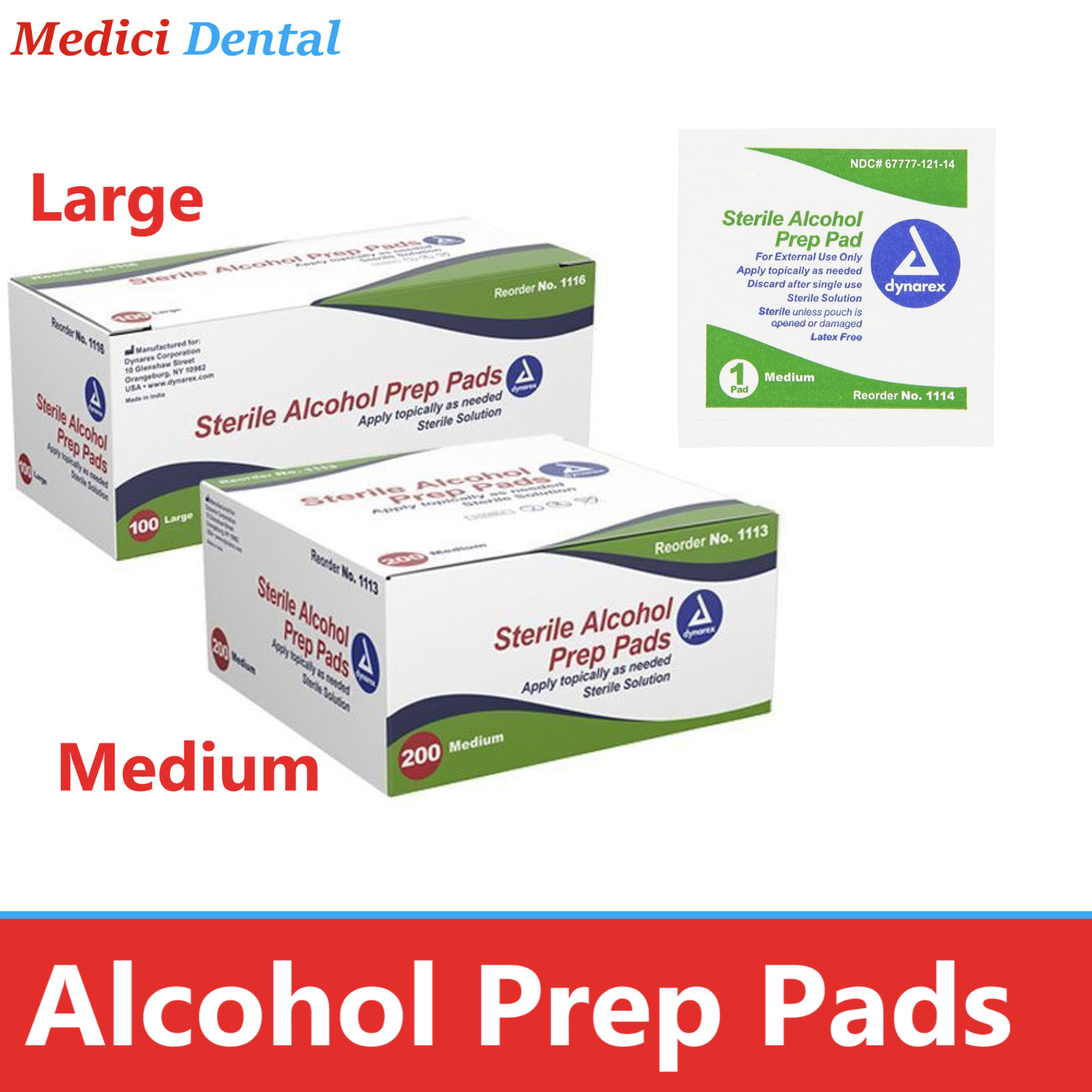200 MEDIUM ALCOHOL PREP PADS Wet Sterile Antiseptics Pack Manufacter Sealed