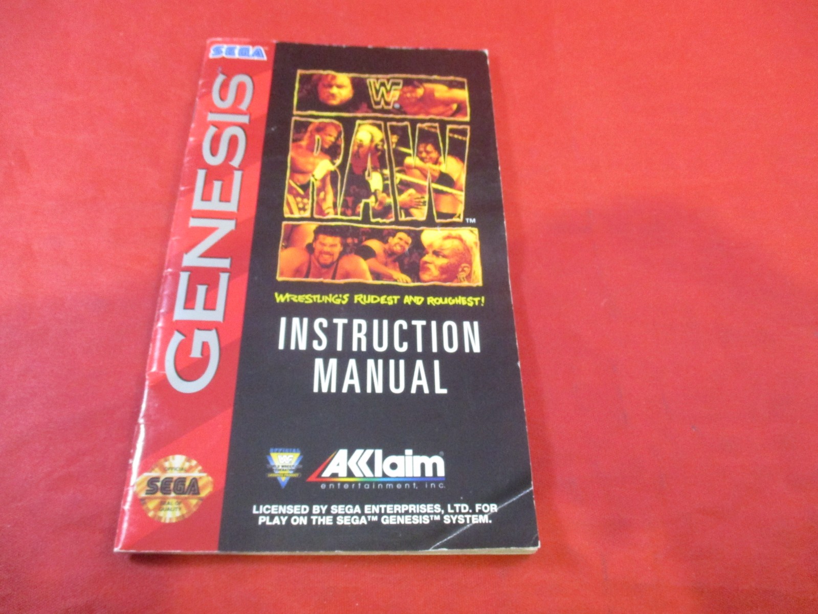 WWF Raw Sega Genesis Instruction Manual Booklet ONLY