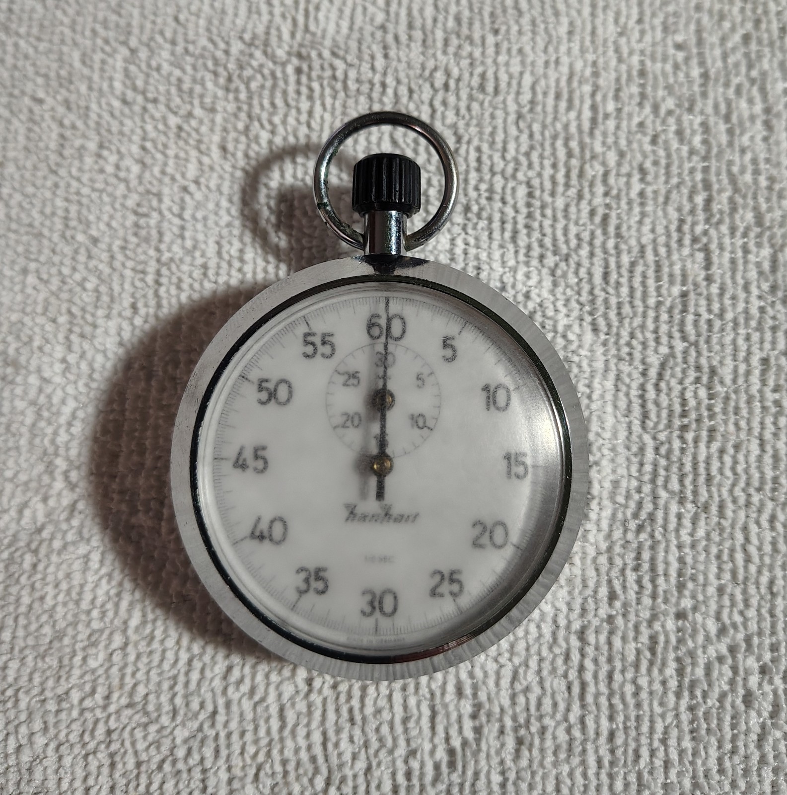 Vintage Hanhart Lever 7 Jewels Shockproof 1/5 Sec Measurement Stopwatch Runs ++