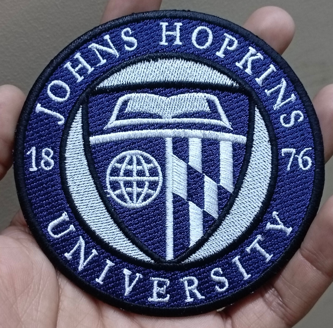 Johns Hopkins University Logo Iron On Patch-Sew Patch-Embroidered Patch 3.9"
