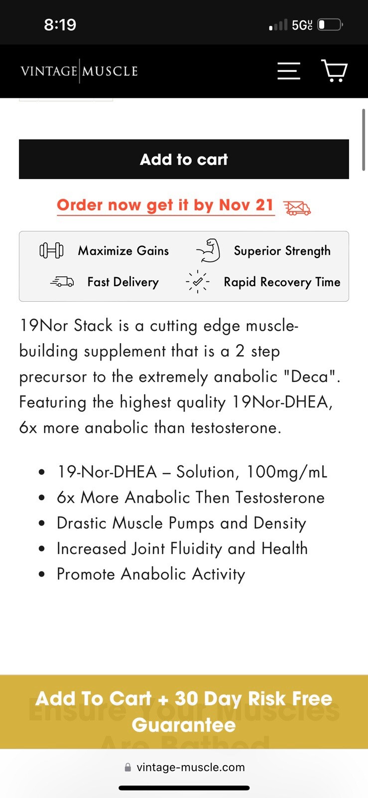 19 Nor DHEA 2 Step Precursor To Deca For Size & Strength By Vintage Muscle 💪 🧪