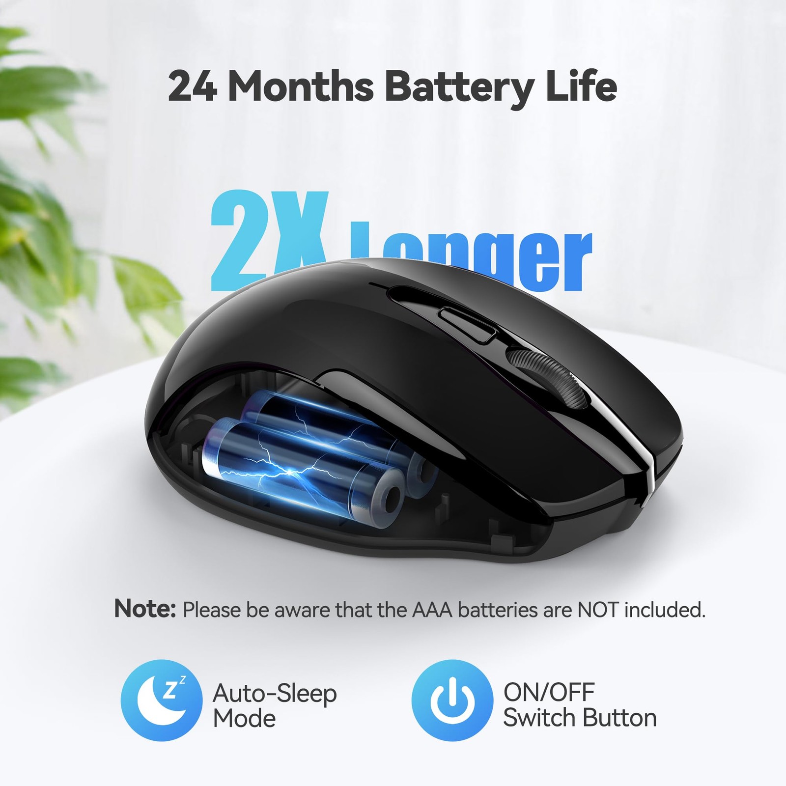 TECKNET Wireless Mouse 2.4G Ergonomic Optical Mouse Computer Mouse for Laptop
