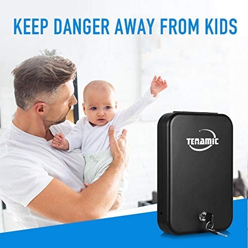 Portable Gun Safe - Solid Steel Handgun Lock Box for Home & Car Travel Security