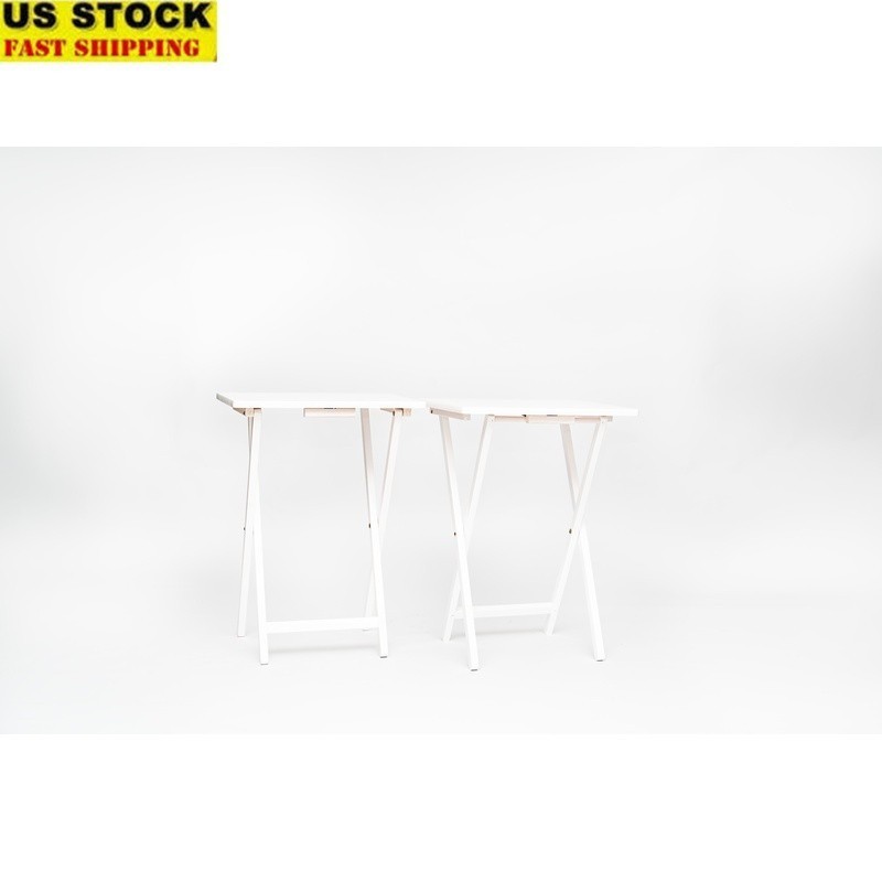 Folding TV Tray Table Set of 2 Lightweight Indoor Use Portable Snack Laptop Desk