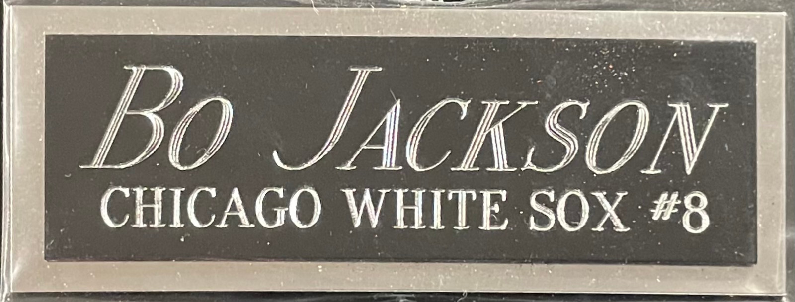 BO JACKSON WHITE SOX NAMEPLATE FOR AUTOGRAPHED Signed Baseball Display CUBE CASE