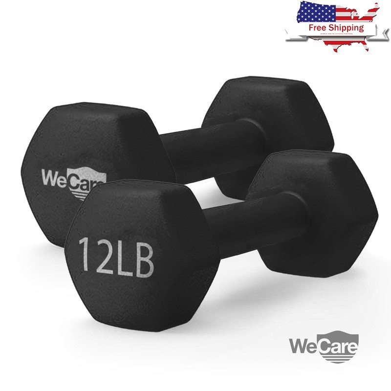 Neoprene Hex Dumbbells Set of 2 Anti-Roll Anti-Slip Weight Training New