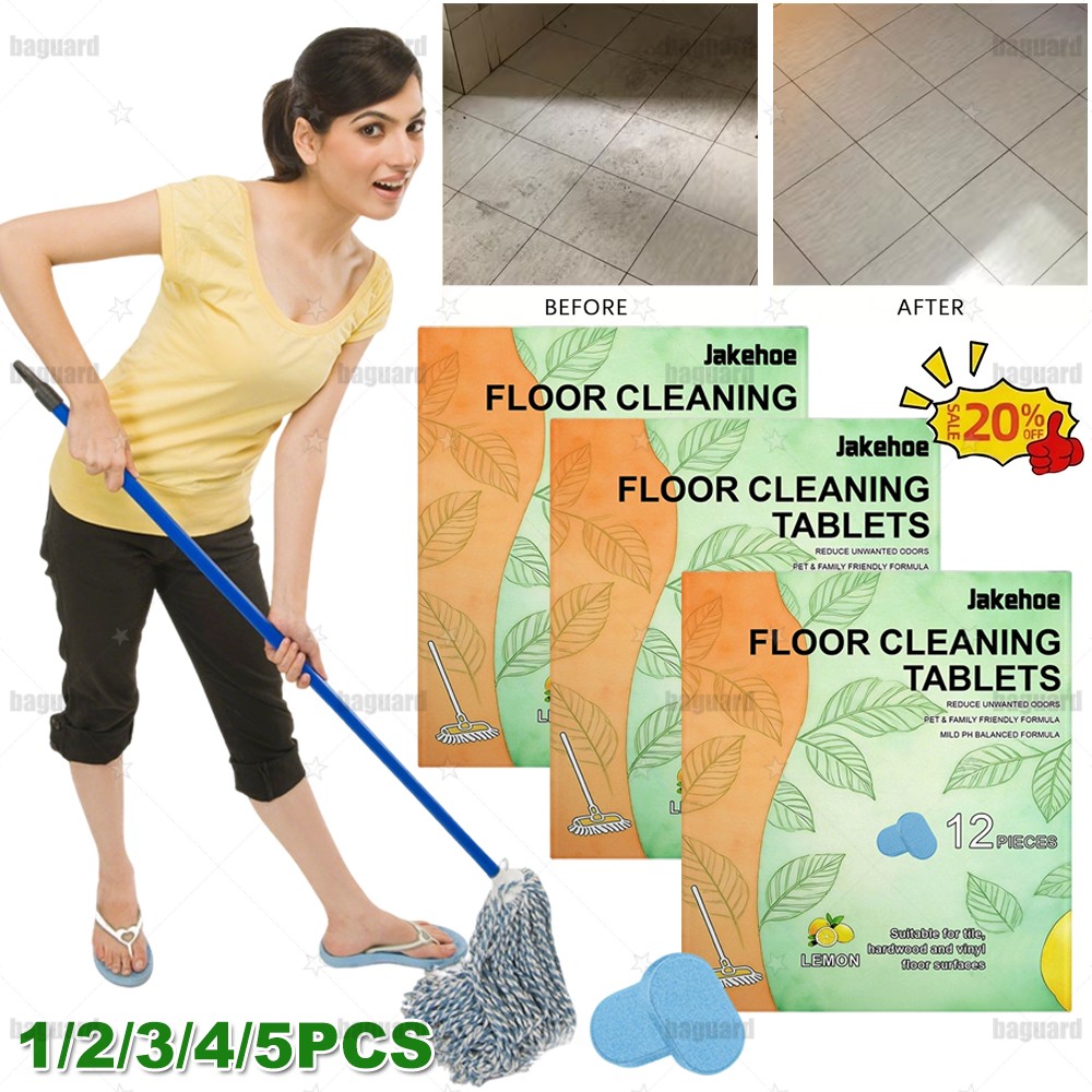 12x Floor Cleaning Solution Tablet, Deep Cleans for Multiple Floors, lemon Scent