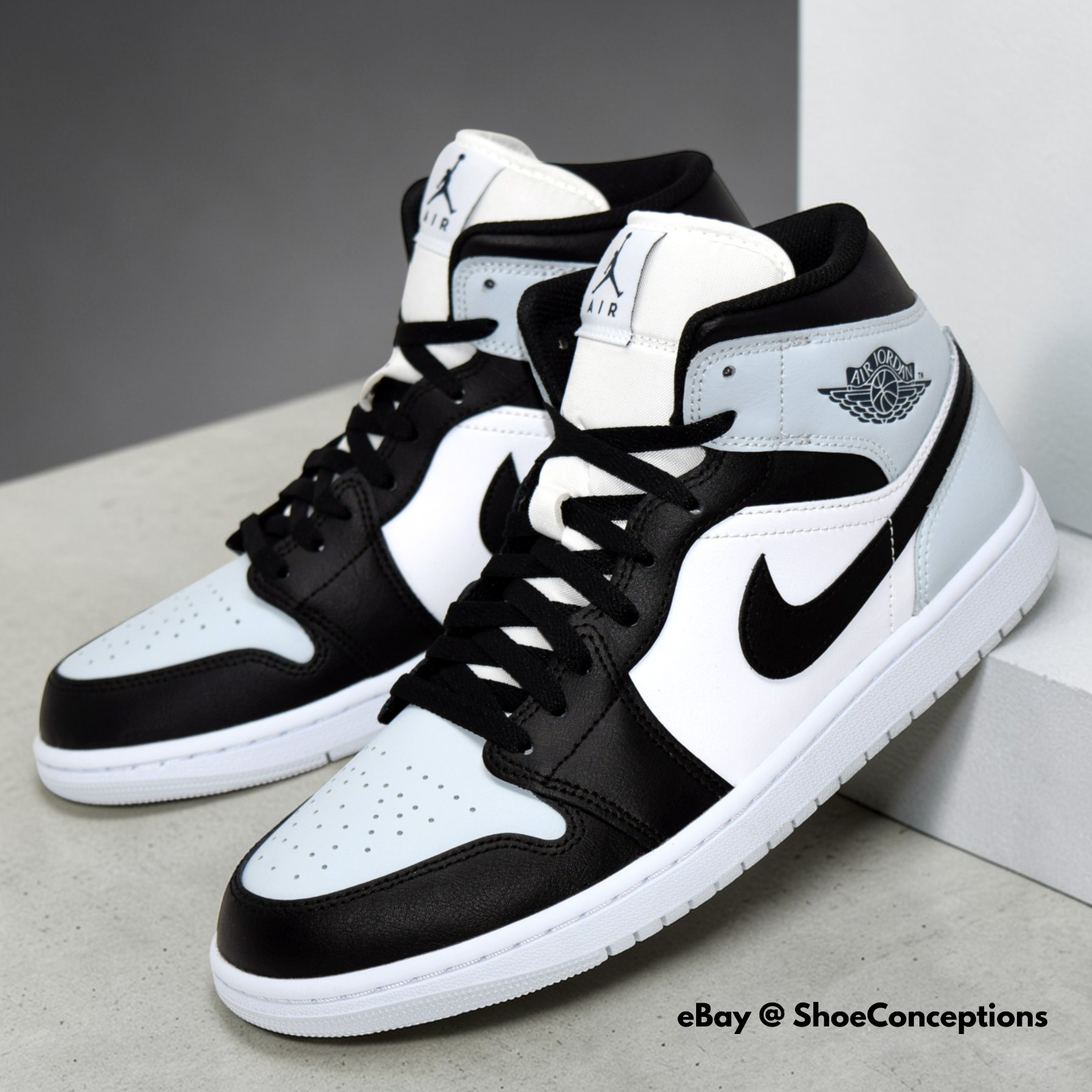 Nike Air Jordan 1 Mid Shoes Black Squadron Blue White DQ8426-002 Men's Sizes NEW