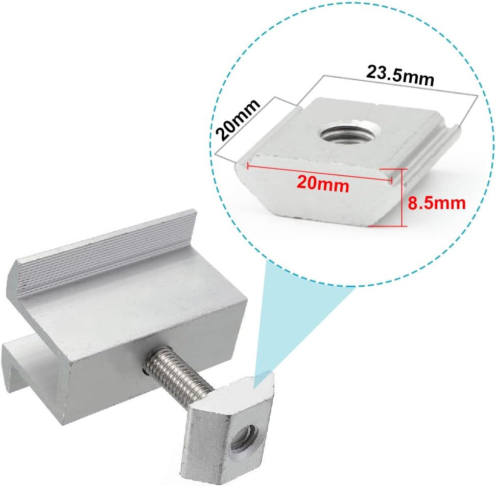20-Pack Solar Panel Mid Clamps – Aluminum Mounting Brackets