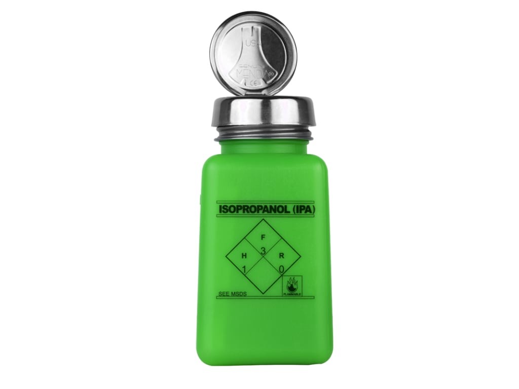 Menda 35275 - durAstatic dissipative HDPE green square bottle w/one-touch pump,