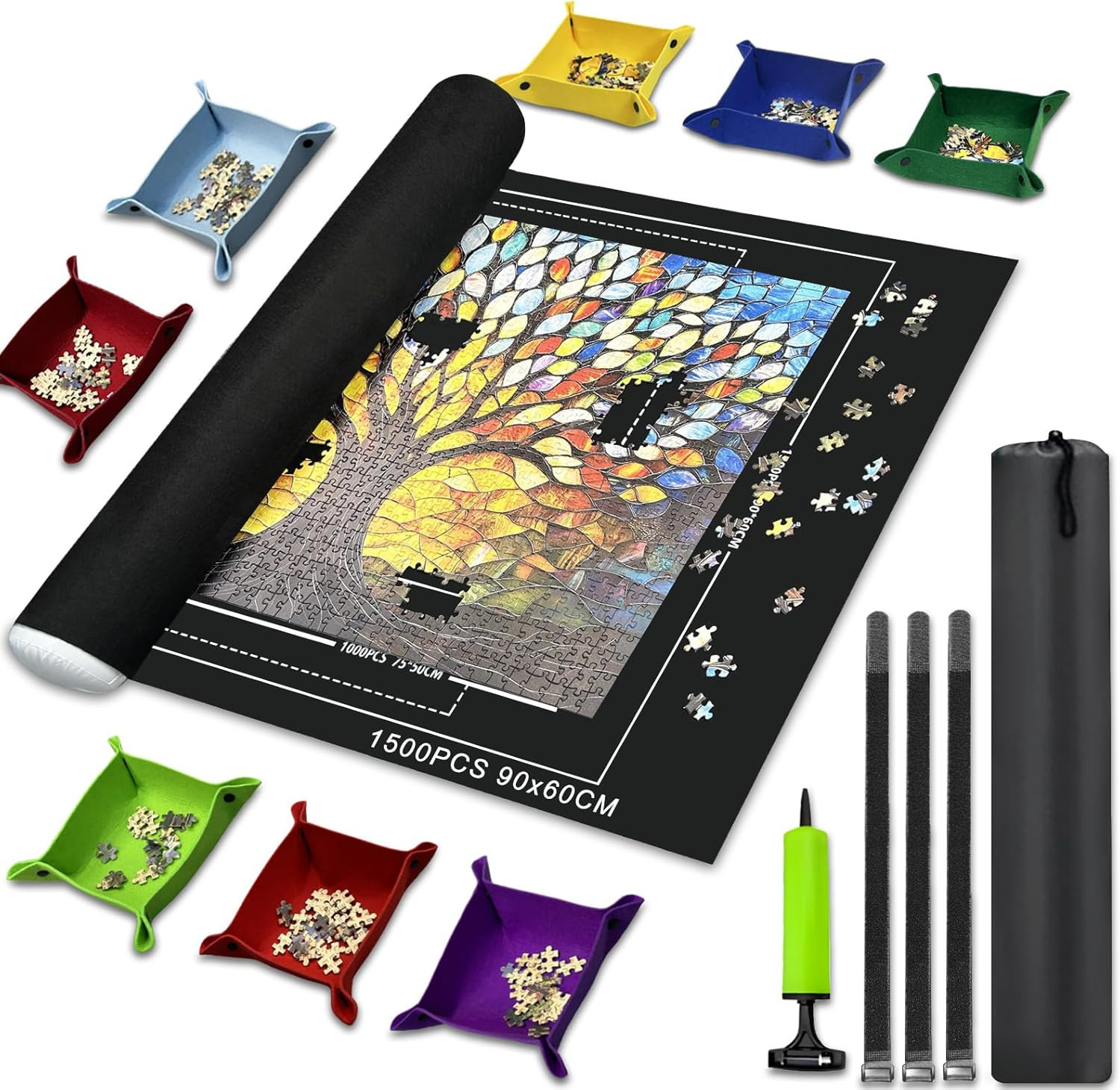 Puzzle Mat Rollup for Jigsaw Puzzles Storage Matt Roll up Puzzle Board Saver wit