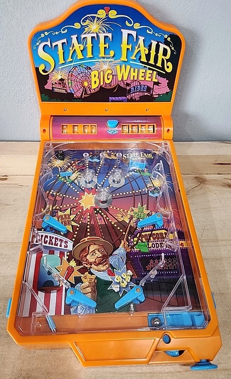 State Fair Big Wheel Electronic Table Top Pinball Funrise 04' Tested Works *Read