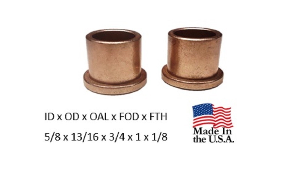 2pc, Bronze Flange Bushing 5/8 x 13/16 x 3/4  ***Made In USA*** Sleeve Bearing