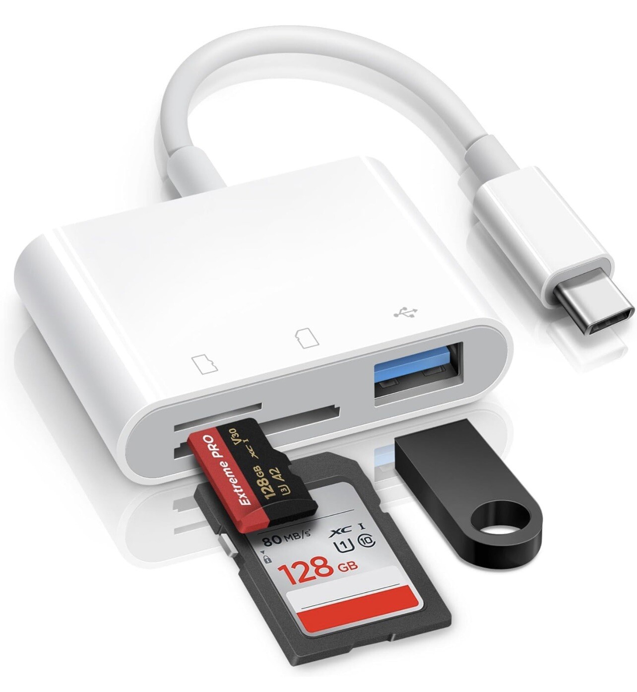 USB-C 3-in-1 Hub Adapter Converter SD Card Reader