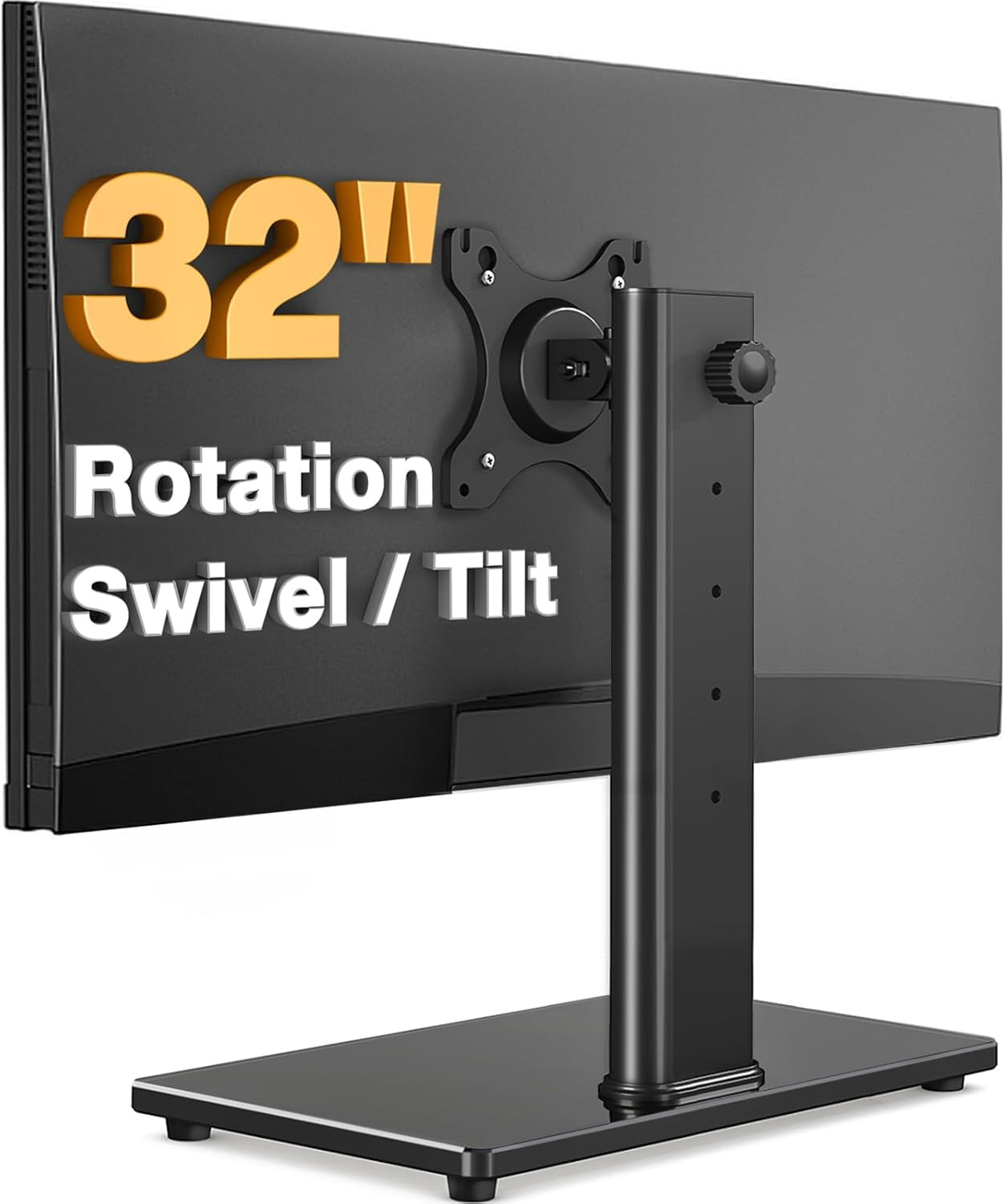 Single Monitor Stand VESA Mount for 13-32 Inch Screens, Free-Standing Monitor Ri