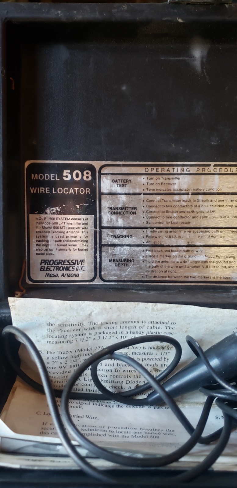 Progressive Electronics Wire Finder Model 508 Wire Locating System WORKS!