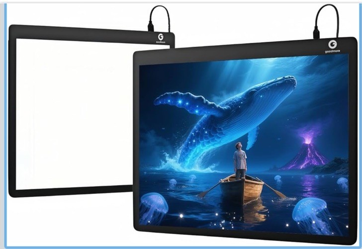 Glass Gaming Mouse Pad with LED Lights,Professional Esport Mousepad with Type C