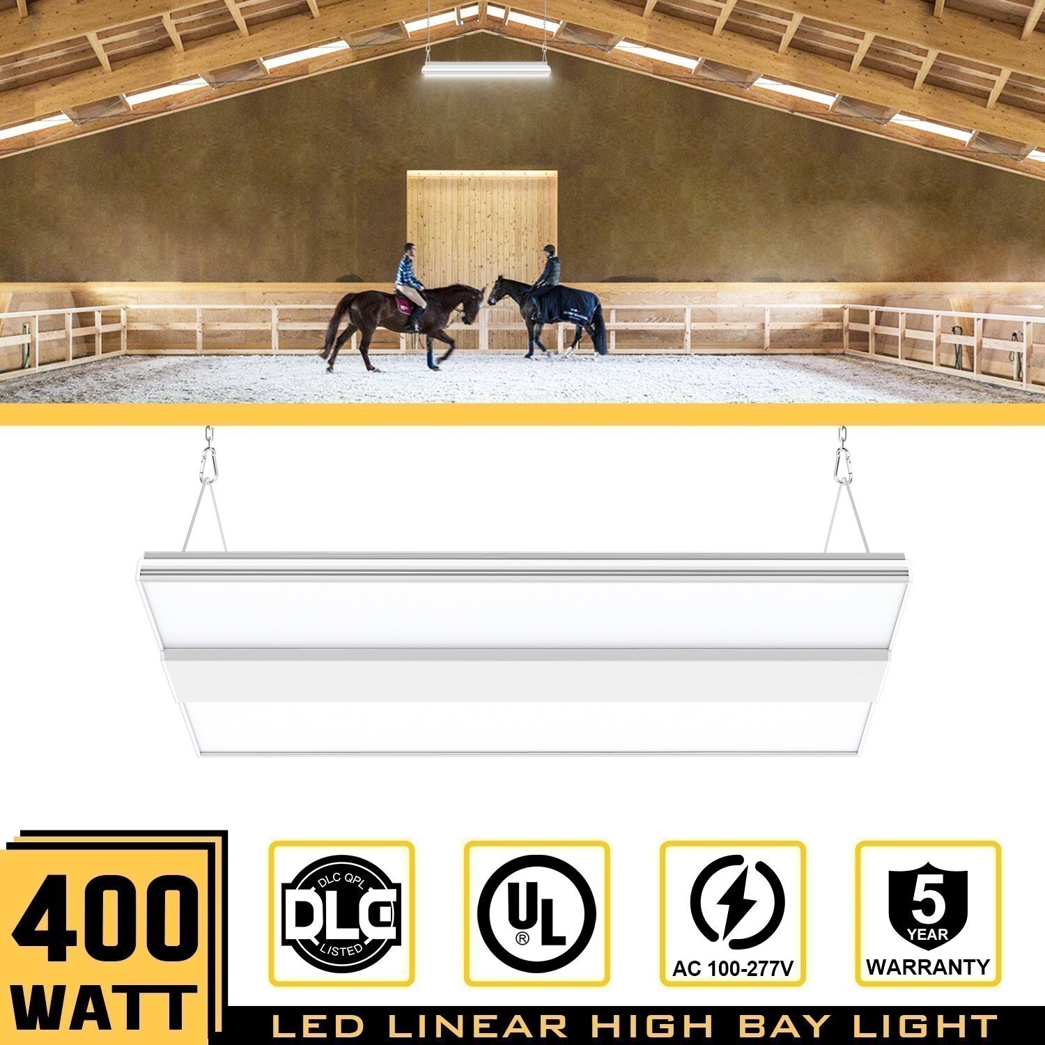 400W LED Linear High Bay Light Fixture Warehouse Factory Lighting 60000 Lumen UL