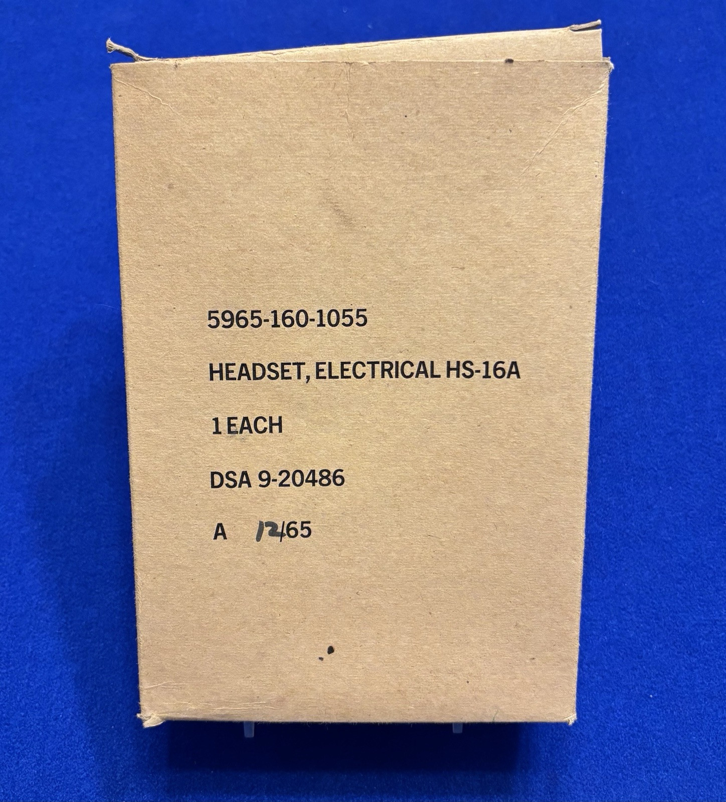 HEADSET, ELECTRICAL HS-16A US VIETNAM 1965 ARMY NAVY USMC RADIO NEW OLD STOCK