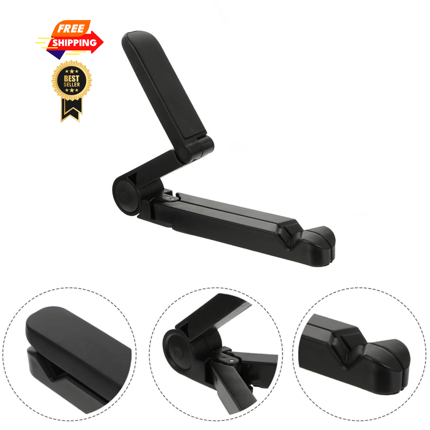 Kado Tablet Stand for Portable Monitor, Adjustable Plastic, Black