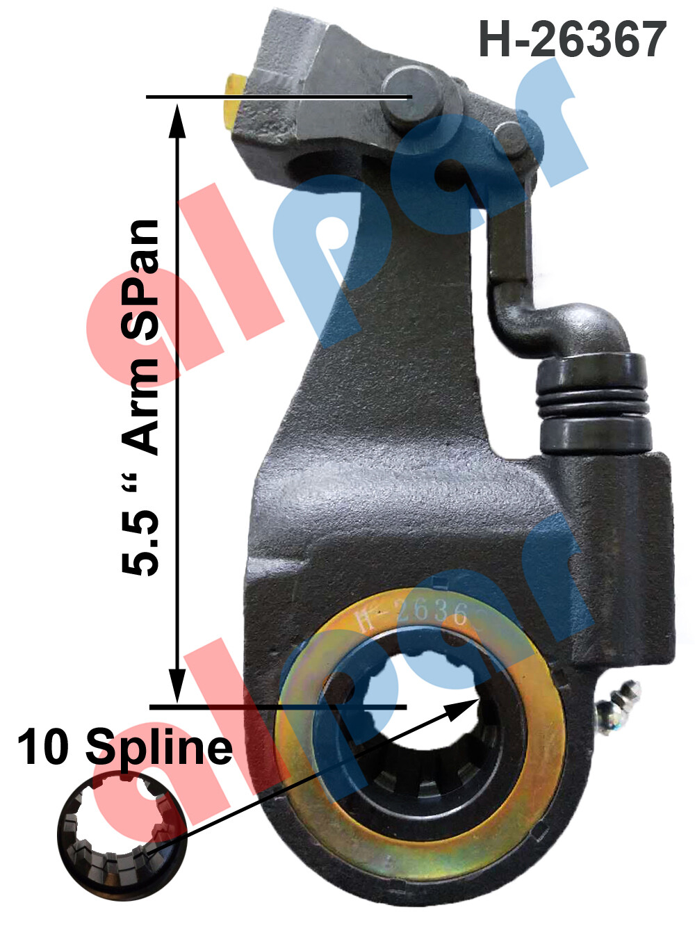 10 Spline 5.5" Automatic slack adjuster Ref: Bendix 065170 / K041870 H-26367