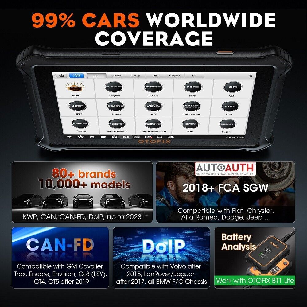 2025 OTOFIX D1 Lite Bidirectional Full System Diagnostic Tool Key Coding Scanner