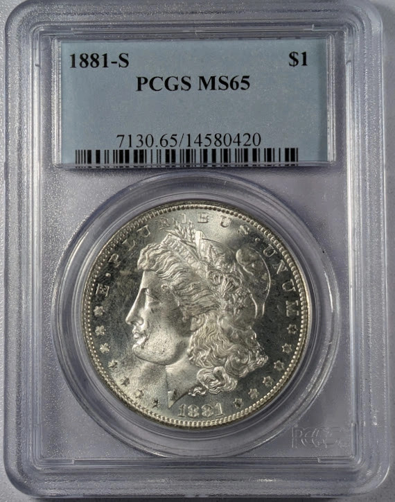 1881 S Morgan Silver Dollar PCGS MS-65
